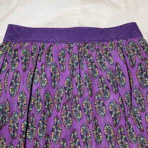 LulaRoe Lola purple feather skirt large